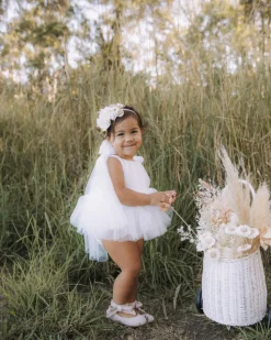 White English Rose Baby Girl Romper