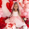 White Heart Tulle Girls Hair Bow