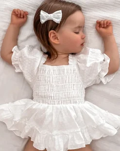 White Lila Baby Girl Romper
