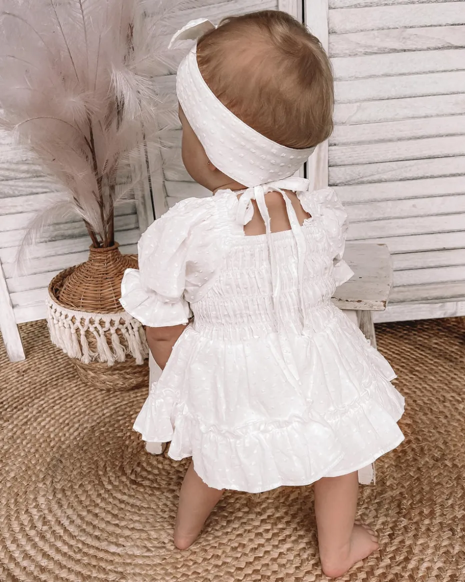 White Lila Baby Girl Romper