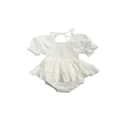 White Lila Baby Girl Romper