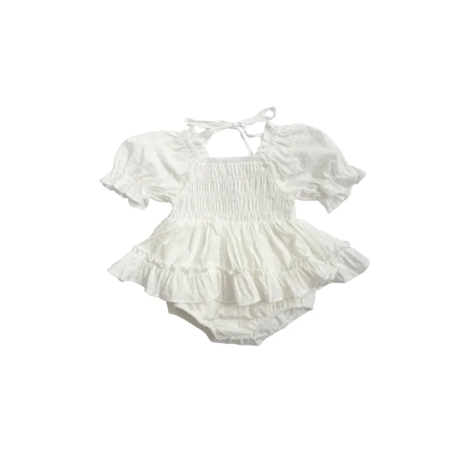 White Lila Baby Girl Romper