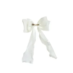 White Organza Girls Hair Bow