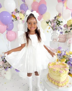 White Organza Girls Hair Bow