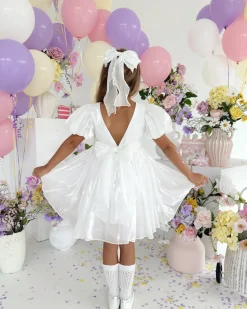 White Organza Girls Hair Bow