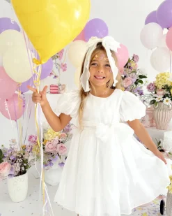 White Organza Girls Hair Bow