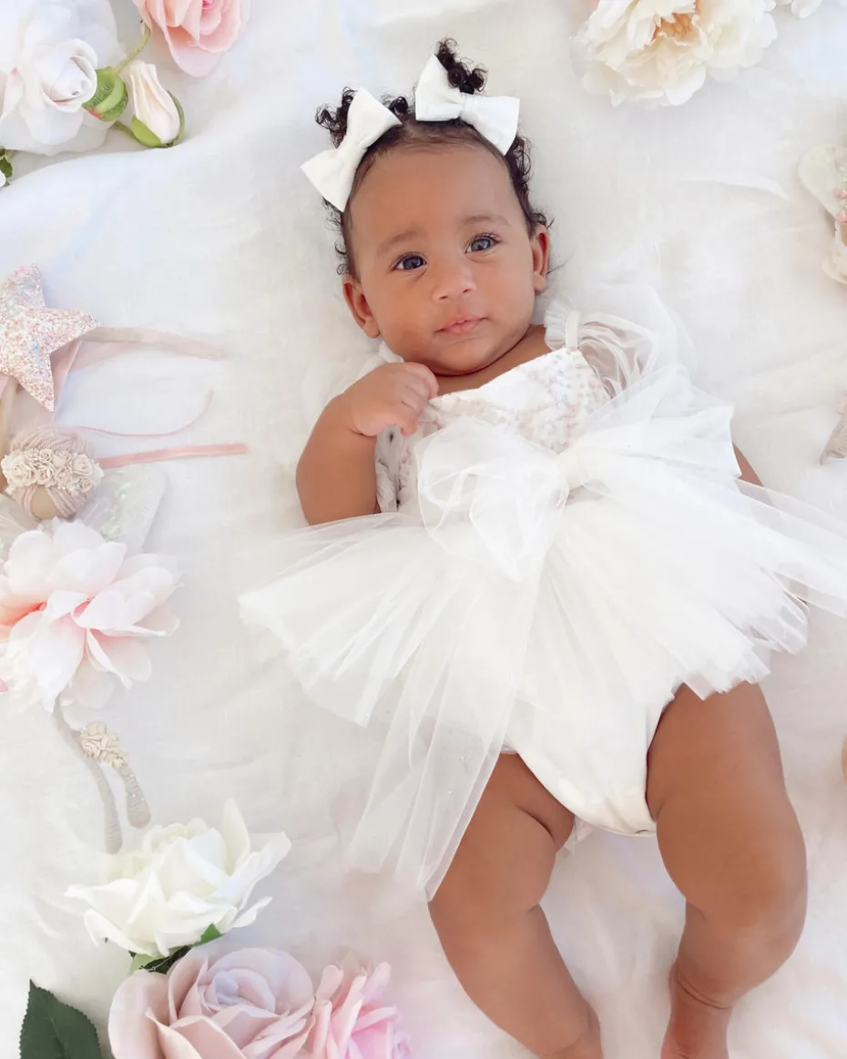 White Sparkle Baby Girl Tulle Hair Accessories