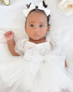 White Sparkle Baby Girl Tulle Hair Accessories