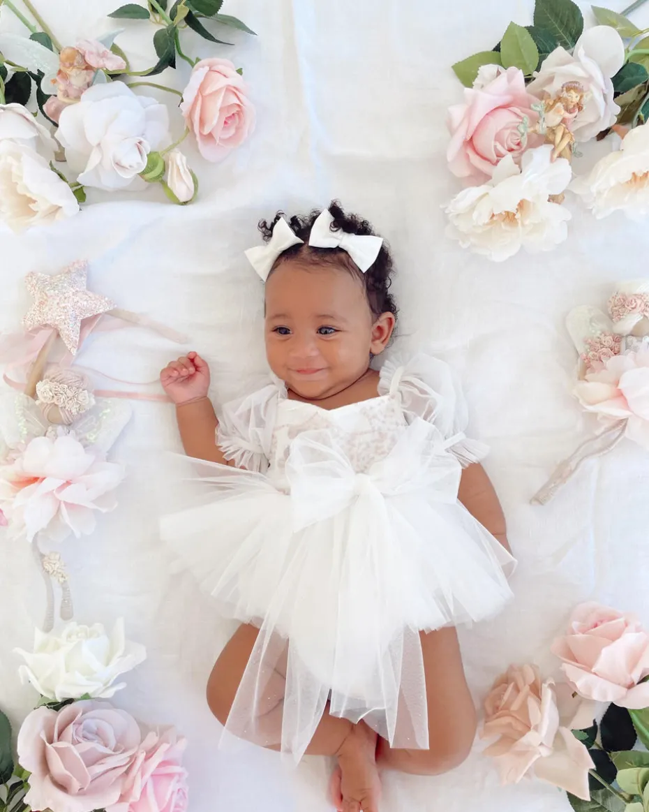 White Sparkle Baby Girl Tulle Hair Accessories