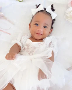 White Sparkle Baby Girl Tulle Hair Accessories