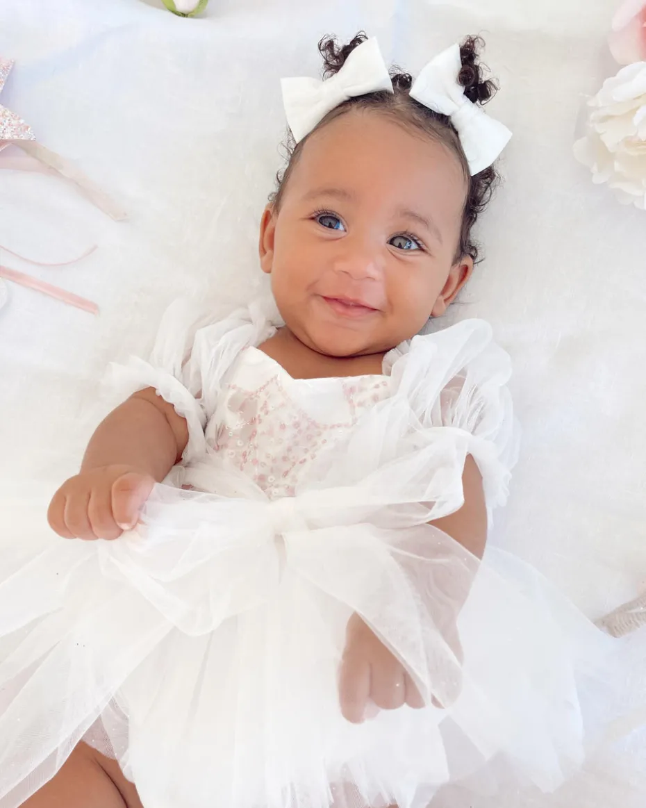 White Sparkle Baby Girl Tulle Hair Accessories
