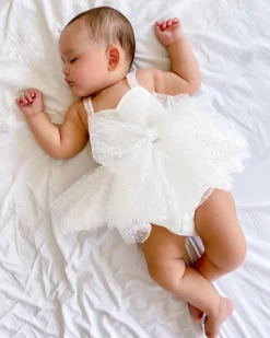 White Wildflower Baby Girl Romper